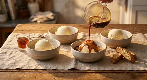 Affogato med amaretto