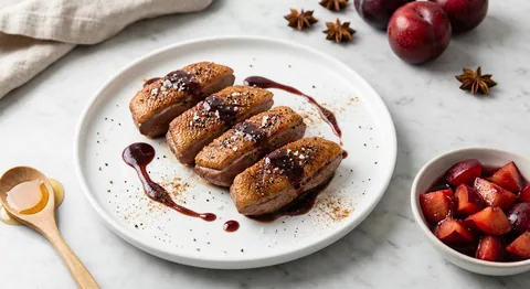 Ankbröst med five spice och plommonglasering