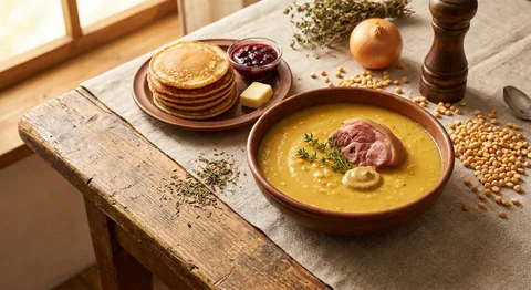 Ärtsoppa med pannkakor