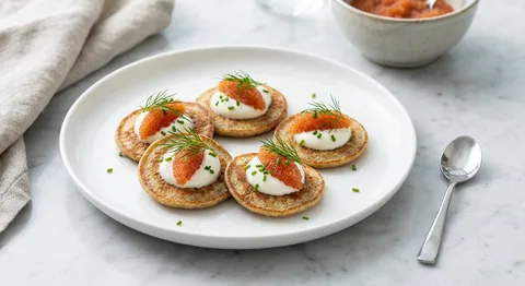 Blinis med löjrom och crème fraîche