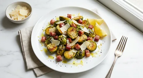 Brysselkål med pancetta och parmesan