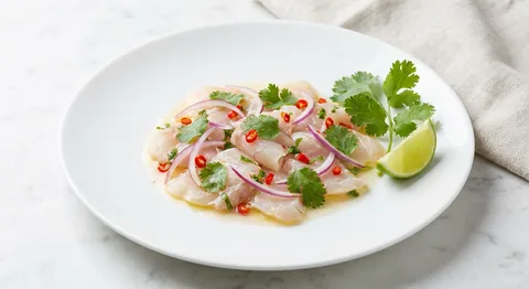 Ceviche av havsabborre med citrus och koriander