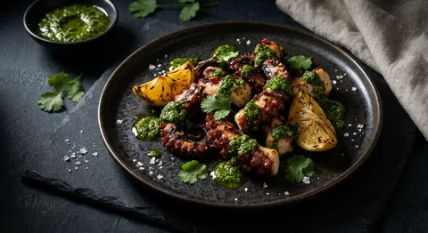 Grillad bläckfisk med chermoula