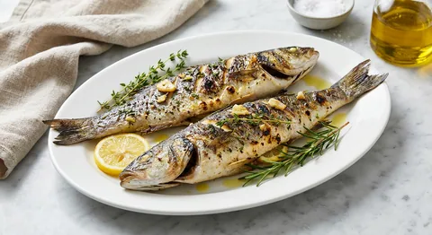Grillad branzino med örter och citron