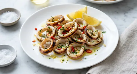 Grillad calamari med citron och chili