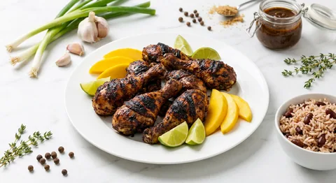 Grillad kyckling med jamaicansk jerk och mango
