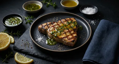 Grillad svärdfisk med salmoriglio