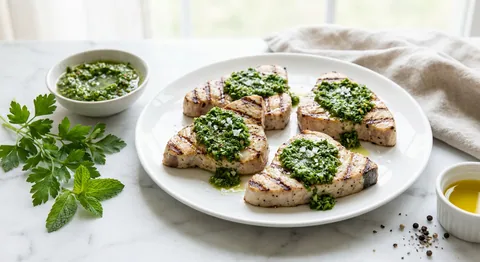 Grillad svärdfisk med salsa verde