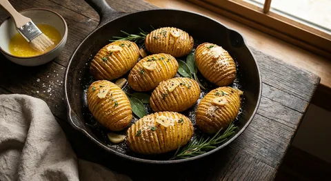 Hasselback potatoes with garlic and thyme
