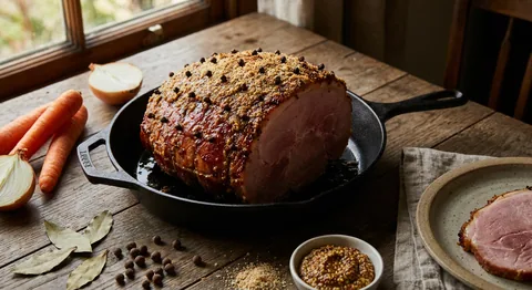 Julskinka med senap och ströbröd