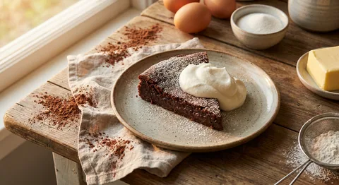 Kladdkaka med grädde
