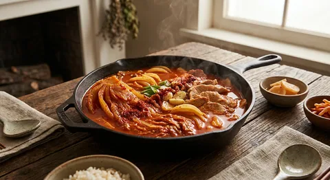 Koreansk kimchijjigae-gryta