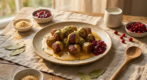 Köttbullar med gräddsås och lingon