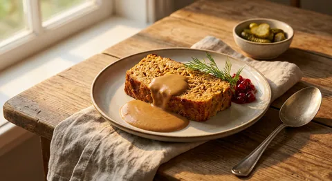 Köttfärslimpa med gräddsås