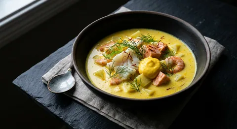 Kramig fisksoppa med aioli