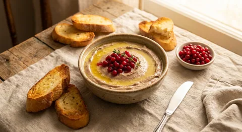 Kyckingleverpaté med lingon och rostat bröd