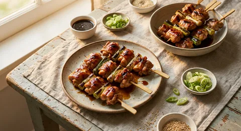 Kyckling yakitori med teriyakisås