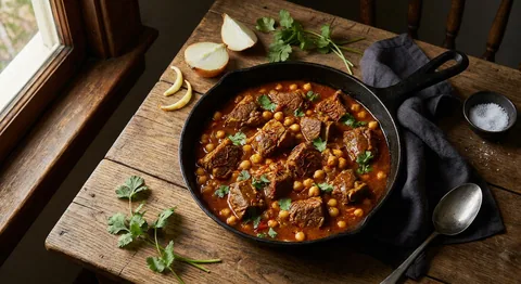 Lamb stew with ginger and saffron