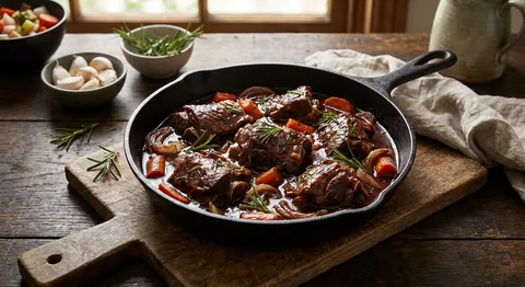 Slow-Braised Lamb Shoulder with Rosemary and Red Wine