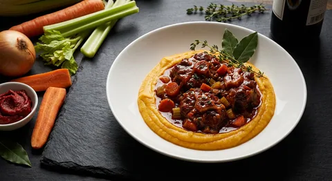 Oxsvansragù med rotfruktspuré