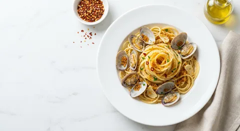 Spaghetti med vongole och bottarga