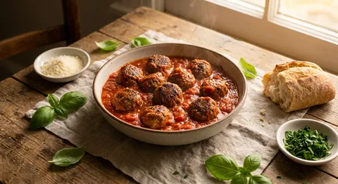 Polpette i napolitansk tomatsås