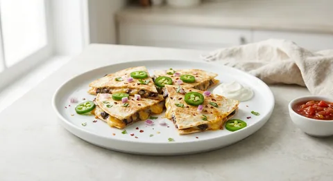 Quesadilla med svarta bönor och jalapeño