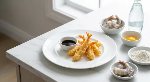 Räktempura med ponzudipp
