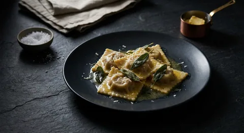 Ravioli med oxsvans och salviasmör