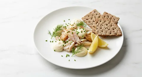 Rökt sikfilé med parmesankräm och örter