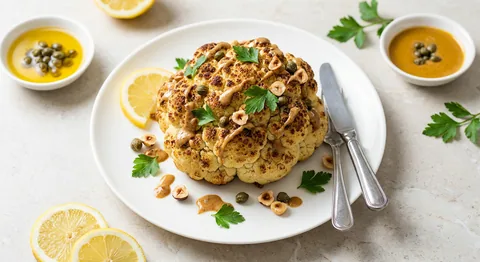 Rostad blomkål med hasselnötssmör och kapris