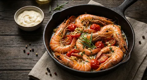 Scampi provençale med aioli