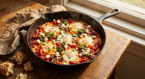 Shakshuka med feta och örter