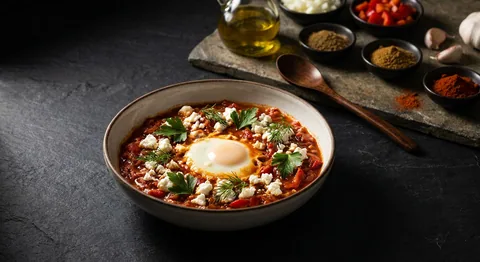 Shakshuka med feta och örter