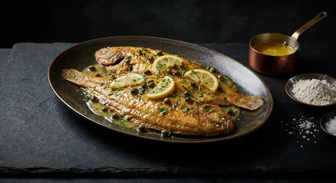 Helstekt sjötunga med citronsmör