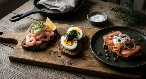 Smörrebröd — tre sorter