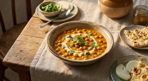 Snabb tikka masala med kikärtor