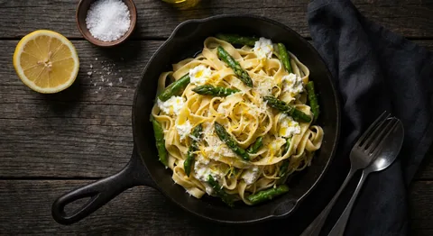 Tagliatelle with Lemon, Ricotta, and Asparagus
