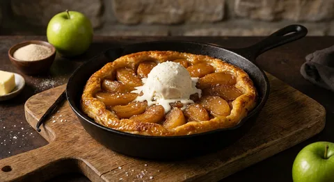 Tarte tatin med äpple och vaniljglass