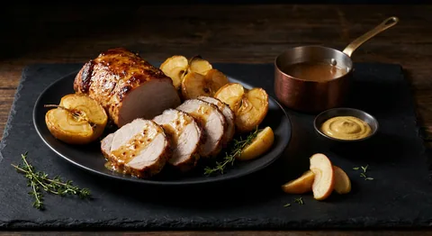 Ugnsbakad äpple- och fläskkarré