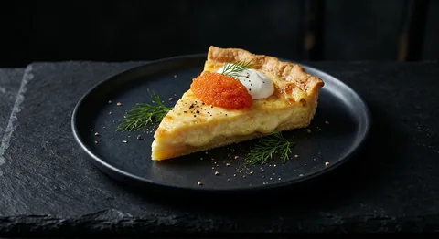 Västerbotten cheese pie with vendace roe