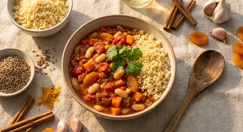 Marockansk böngryta med couscous