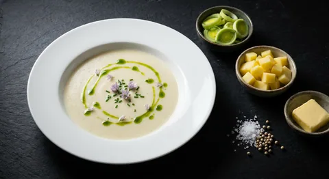 Vichyssoise med gräslöksolja