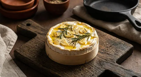 Vitlöksbakad camembert med rosmarin och honung